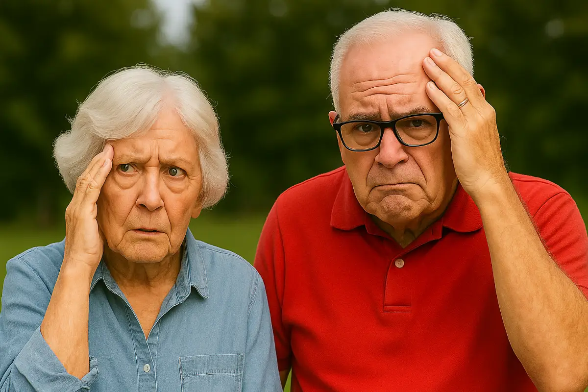 Person holding their head in their hands